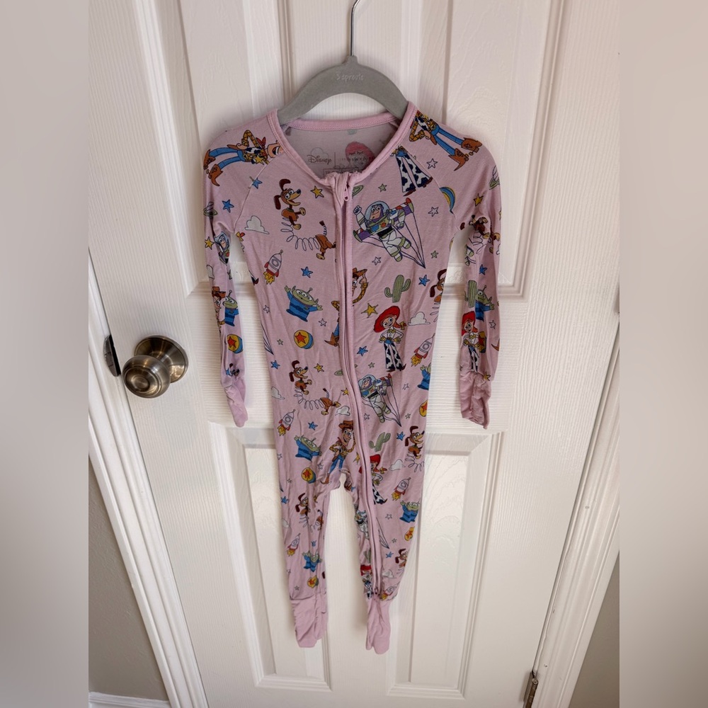 Little Sleepies Toy Story Kids Footie - Light Pink